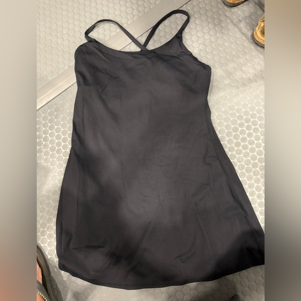 HALARA Black Dress with Strappy Design
